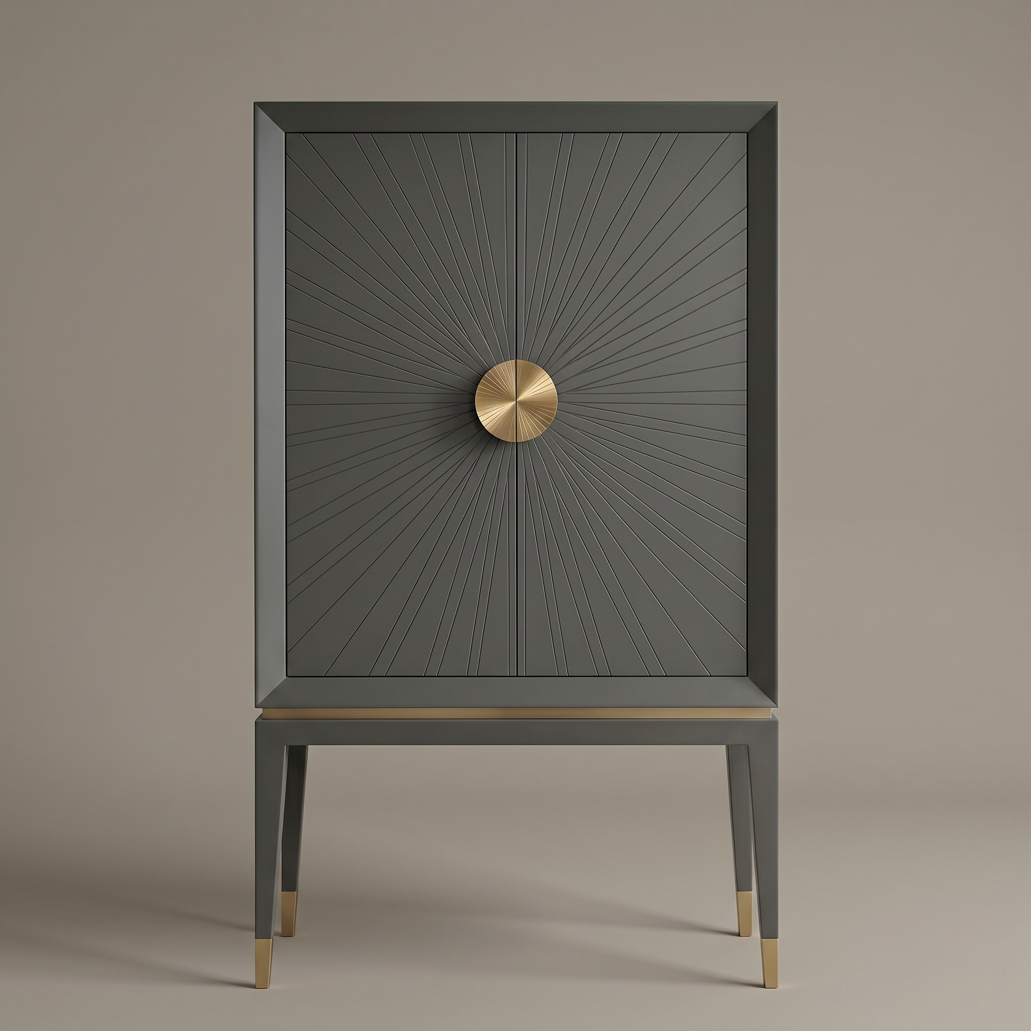 Graphite Sunburst drinks cabinet designed by Chris Cimer