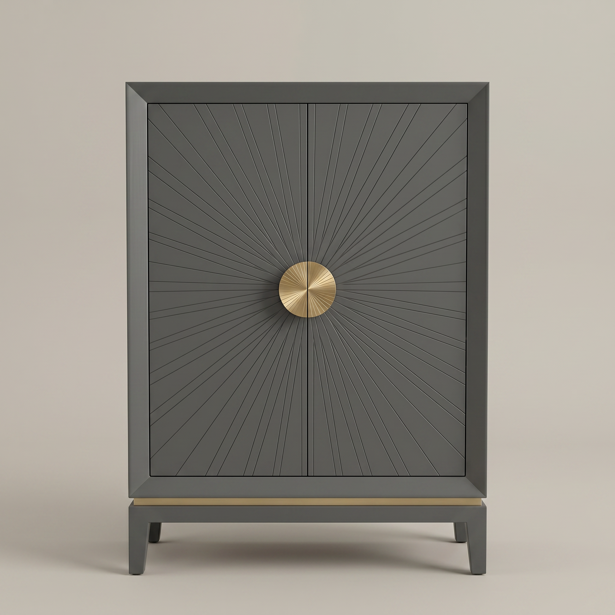 Detail of the cabinet frame and brass feet