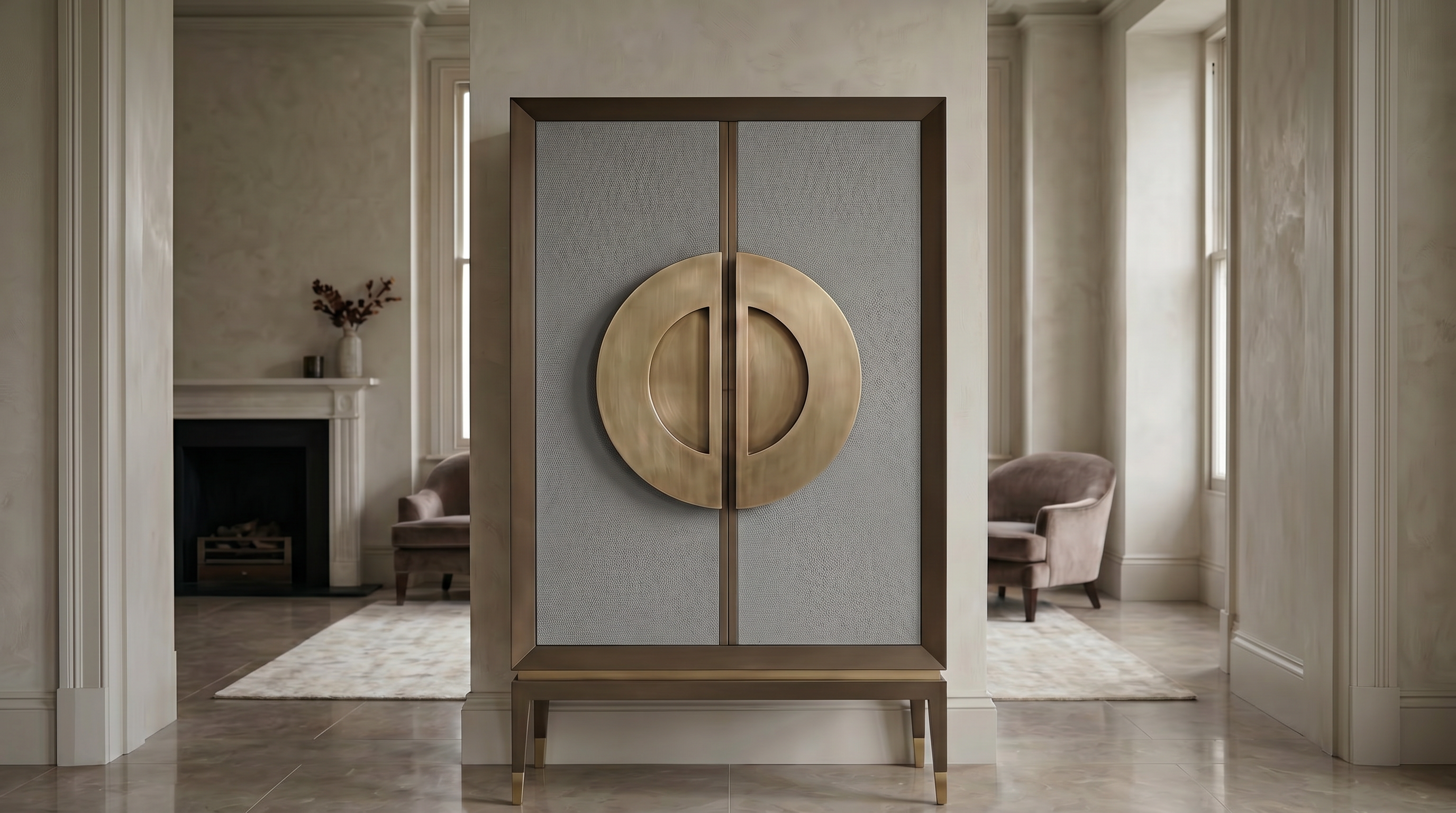 Full front view of the Atelier drinks cabinet